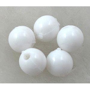 Plastic round Beads, White, 10mm dia, approx 4000pcs [PSR06C02-10MM]