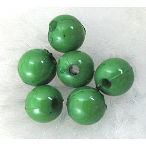 Plastic round Beads, Green, 10mm dia, approx 4000pcs [PSR06C03-10MM]