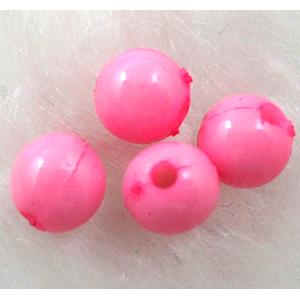 Plastic round Beads, pink, 6mm dia, approx 9000pcs [PSR06C06-6MM]