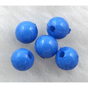 Plastic round Beads, Blue, 6mm dia, approx 9000pcs [PSR06C07-6MM]