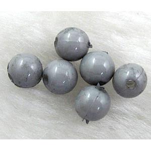 Plastic round Beads, Gray, 6mm dia, approx 9000pcs [PSR06C08-6MM]