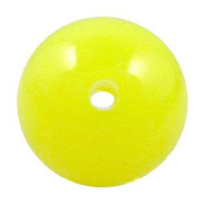 round plastic bead, yellow, jelly, 18mm dia [PSR14]