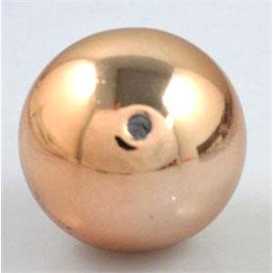 round plastic bead, gold, lead free and nickel free, 24mm dia, 3mm hole [PSR15-24MM]
