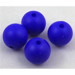 round matte resin beads, deep blue, approx 8mm dia [PSR23-8MM]