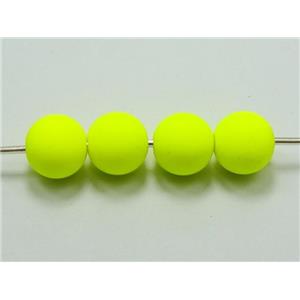 matte round resin beads, yellow, approx 10mm dia [PSR26-10MM]