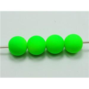 matte round resin bead, green, approx 10mm dia [PSR27-10MM]