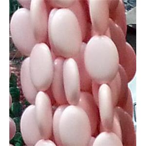 resin & stone bead, flat-rice, pink, 13x18mm, approx 22pcs per st [PSRN21]