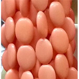 resin & stone bead, flat-rice, red, 13x18mm, approx 22pcs per st [PSRN22]