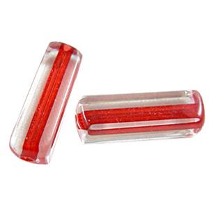 Acrylic Beads, tube, red, 7.5x7.5mm, 25mm length, hole:2.2mm, 350pcs approx [PST02-10]