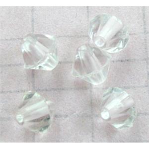Acrylic beads, transparent, bicone, clear, 6mm dia,approx 6200pcs [PSTR01C01-6MM]