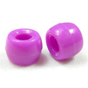 plastic beads, barrel, purple, 8mm dia, 6mm length, 2100 beads approx [PS-BR-8X6-01]