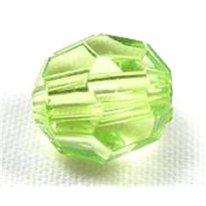 transparent Acrylic Beads, faceted round, green, 6mm dia, 4500 beads approx [PS-TR-MF-6MM-30]