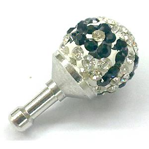 Earphone Jack Dust Cap Plug, fimo with mideast rhinestone, 12x22mm [RBCH107]