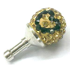 Earphone Jack Dust Cap Plug, fimo with mideast rhinestone, 12x22mm [RBCH108]