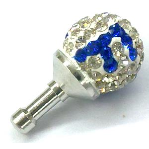 Earphone Jack Dust Cap Plug, fimo with mideast rhinestone, 12x22mm [RBCH110]