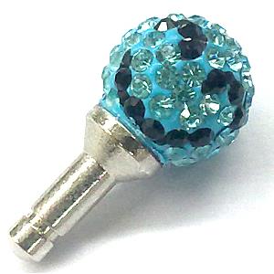 Earphone Jack Dust Cap Plug, fimo with mideast rhinestone, 12x22mm [RBCH111]