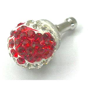 Earphone Jack Dust Cap Plug, fimo with mideast rhinestone, 12x22mm [RBCH112]