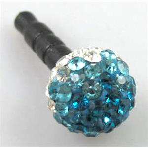 Earphone Jack Dust Cap Plug, fimo with mideast rhinestone, 10x21mm [RBCH114]