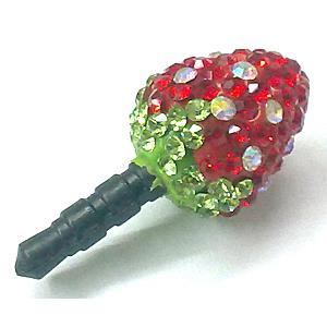 Earphone Jack Dust Cap Plug, fimo with mideast rhinestone, 12x26mm [RBCH119]