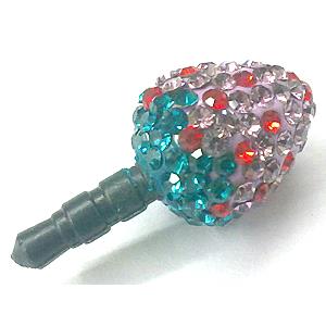 Earphone Jack Dust Cap Plug, fimo with mideast rhinestone, 12x26mm [RBCH121]