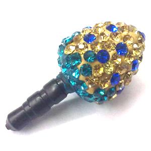 Earphone Jack Dust Cap Plug, fimo with mideast rhinestone, 12x26mm [RBCH122]