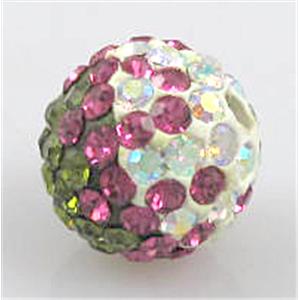 Fimo Bead with middle-east rhinestone, 10mm dia, 1.8mm hole [RBCH123-10MM]