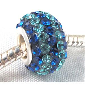 acrylic bead with middle east rhinestone, 10x15mm, 5mm hole [RBCH14]