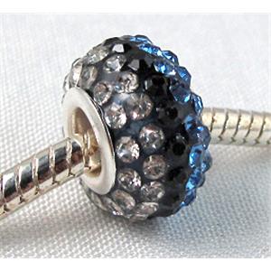 acrylic bead with middle east rhinestone, 10x15mm, 5mm hole [RBCH15]
