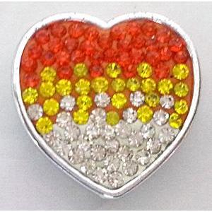 Bracelet bar, plastic bead with fimo and mideast rhinestone, 27mm wide [RBCH152]