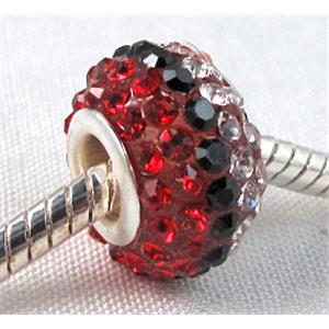 acrylic bead with middle east rhinestone, 10x15mm, 5mm hole [RBCH16]
