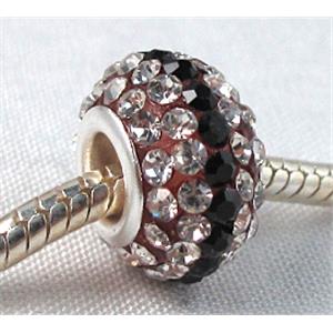 acrylic bead with middle east rhinestone, 10x15mm, 5mm hole [RBCH17]
