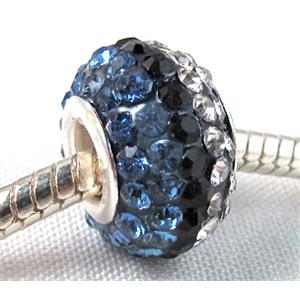 acrylic bead with middle east rhinestone, 10x15mm, 5mm hole [RBCH19]