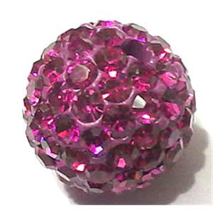 round Fimo Beads pave rhinestone, hotpink, 10mm dia [RBCH196-10MM]
