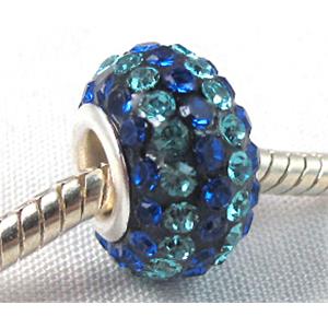 acrylic bead with middle east rhinestone, 10x15mm, 5mm hole [RBCH20]