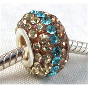 acrylic bead with middle east rhinestone, 10x15mm, 5mm hole [RBCH21]