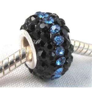 acrylic bead with middle east rhinestone, 10x15mm, 5mm hole [RBCH22]