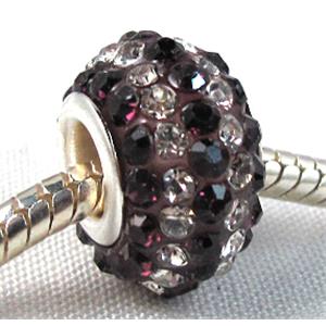 acrylic bead with middle east rhinestone, 10x15mm, 5mm hole [RBCH23]
