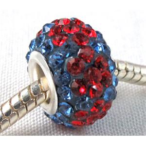 acrylic bead with middle east rhinestone, 10x15mm, 5mm hole [RBCH24]