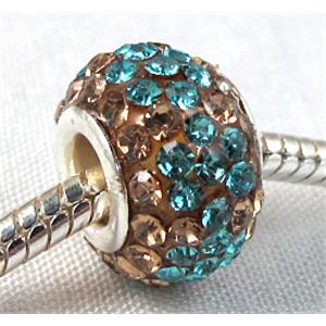 acrylic bead with middle east rhinestone, 10x15mm, 5mm hole [RBCH25]