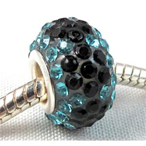 acrylic bead with middle east rhinestone, 10x15mm, 5mm hole [RBCH26]