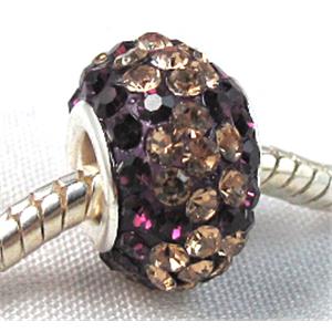 acrylic bead with middle east rhinestone, 10x15mm, 5mm hole [RBCH28]
