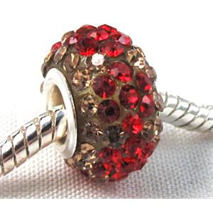 acrylic bead with middle east rhinestone, 10x15mm, 5mm hole [RBCH29]
