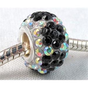 acrylic bead with middle east rhinestone, 10x15mm, 5mm hole [RBCH30]