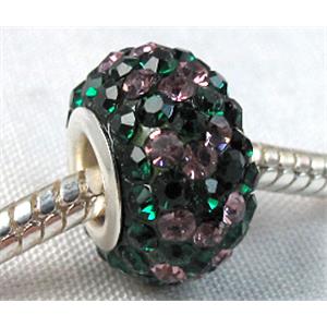 acrylic bead with middle east rhinestone, 10x15mm, 5mm hole [RBCH32]