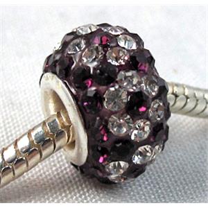 acrylic bead with middle east rhinestone, 10x15mm, 5mm hole [RBCH34]