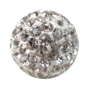 beads paved mid-east rhinestone, based polymer clay, clear, 10mm dia, 1mm hole [RBCH43-10MM]