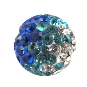 fimo beads with middle east rhinestone, blue, 12mm dia, 1.8mm hole [RBCH49-12MM]