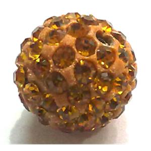 fimo beads with middle east rhinestone, tiger-yellow, 8mm dia [RBCH53-8MM]