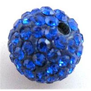 fimo beads with middle east rhinestone, rich-blue, 6mm dia [RBCH57-6MM]