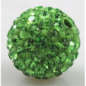 fimo beads with middle east rhinestone, apple-green, 6mm dia [RBCH58-6MM]